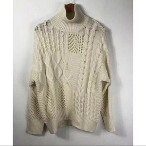 Athleta Oversized Cableknit Cashmere Blend Sweater